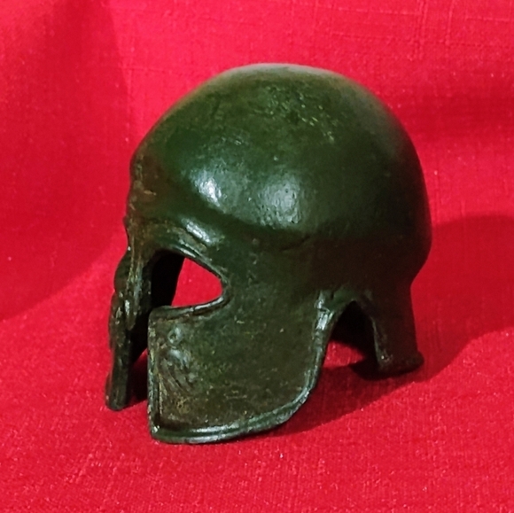 Greek Spartan Corinthian Mini Helmet. Quality Artifact Handcrafted Pure Bronze B - Picture 6 of 10
